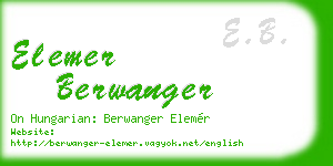elemer berwanger business card